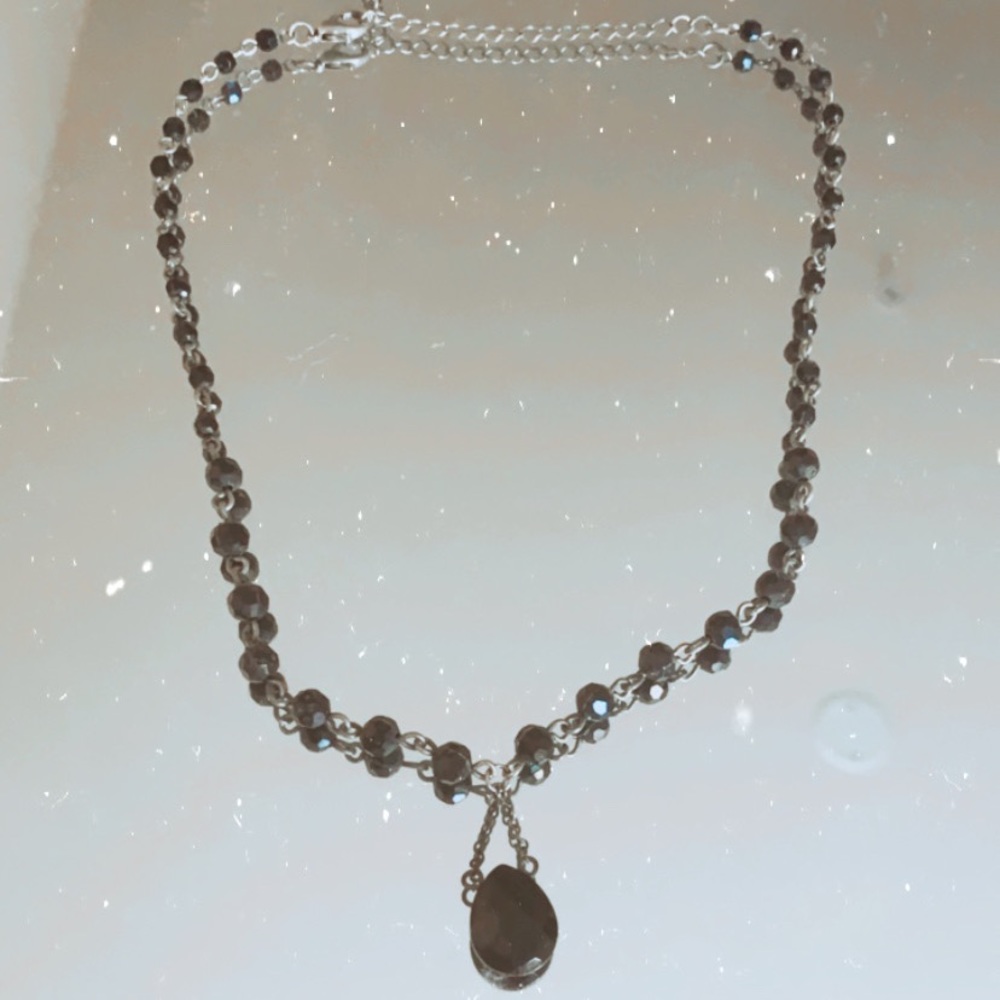 Black bead necklace